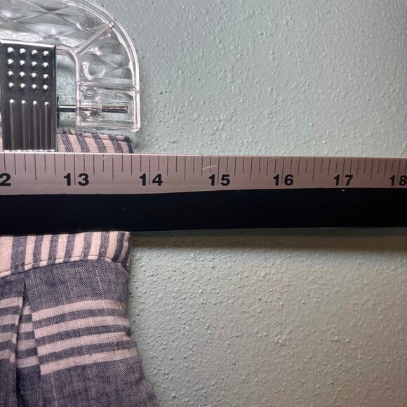 Comme Toi Anthropologie Striped Pleated Midi Skirt Pockets Lined Size Medium - Picture 7 of 9